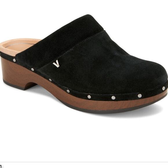 Vionic Kacie Clog in Black Suede - Picture 1 of 9